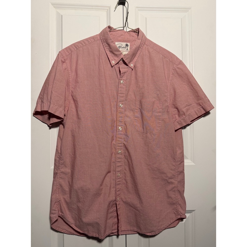 Bonobos Button Down Shirt Mens Large Pink Good Slim Fit Short Sleeve 0325-24